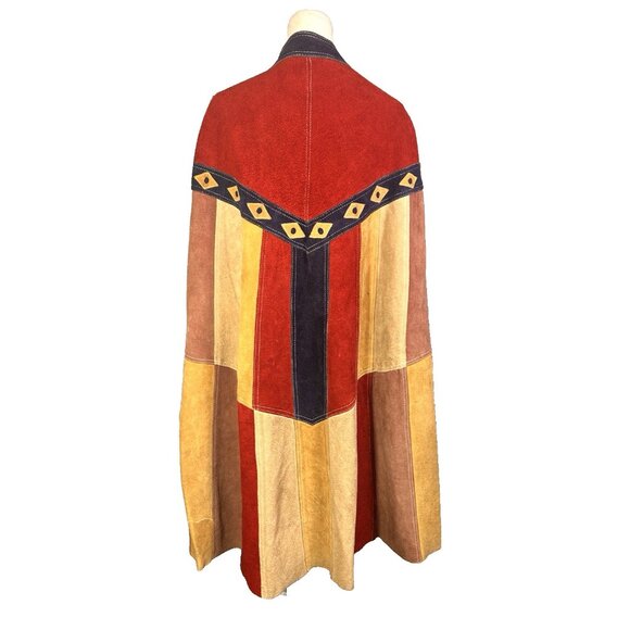 Vintage Country Place Queen of the Capes Long Suede Poncho Cape Zipper Front - Picture 7 of 14